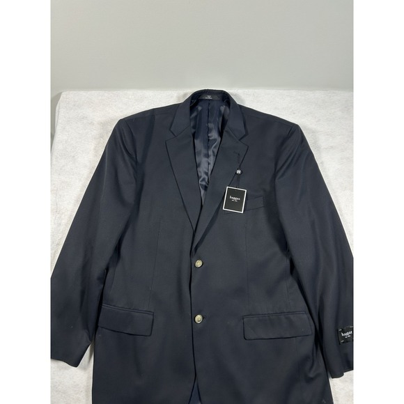 Haggar Other - Haggar Men's Blazer 46L Black Two Button Multi Tasker Sport Coat Crested Button